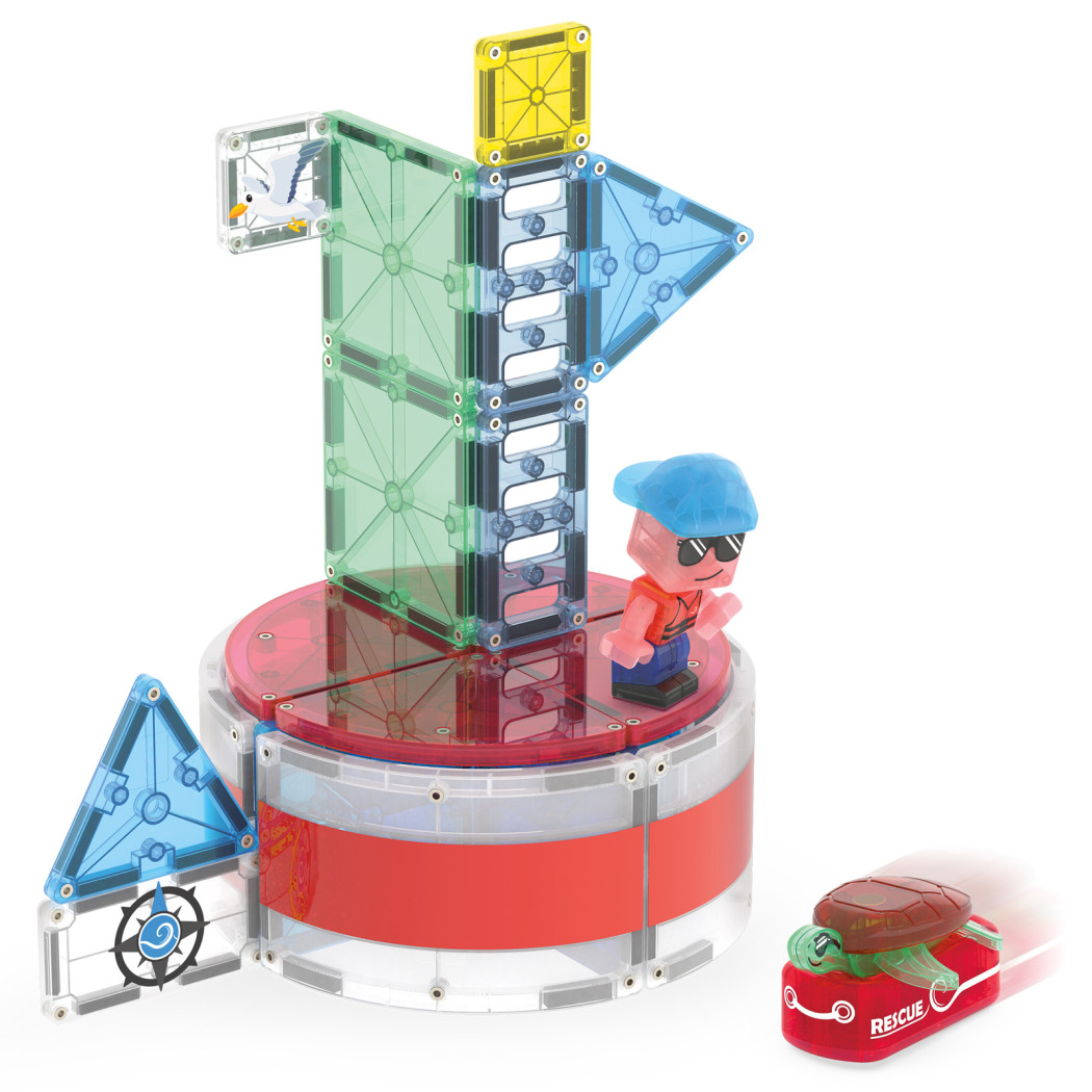 Lighthouse Rescue - Latarnia Morska - Klocki Magnetyczne 26 elementów z Figurką - Magna-Tiles