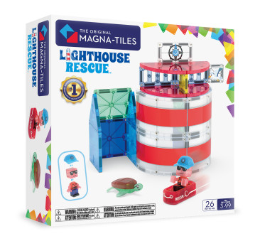 Lighthouse Rescue - Latarnia Morska - Klocki Magnetyczne 26 elementów z Figurką - Magna-Tiles