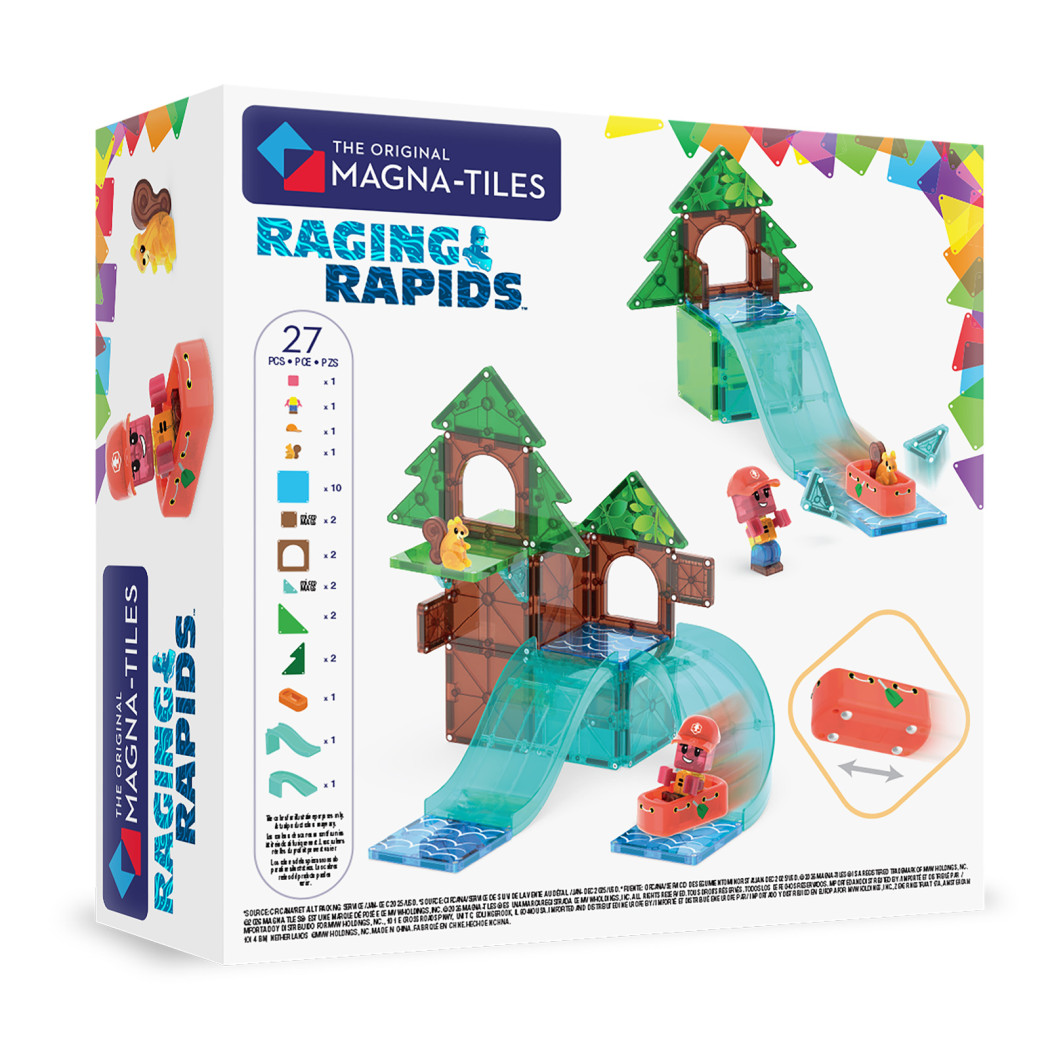 Raging Rapids - Rafting Spływ Kajakowy - Klocki Magnetyczne 27 elementów z Figurką - Magna-Tiles