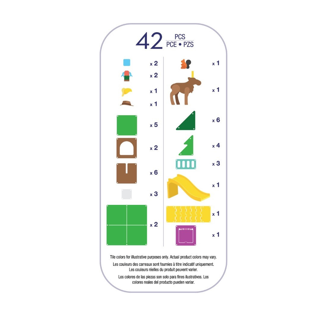 Tree Top Adventure - Domek na Drzewie - Klocki Magnetyczne 42 elementy z Figurkami - Magna-Tiles