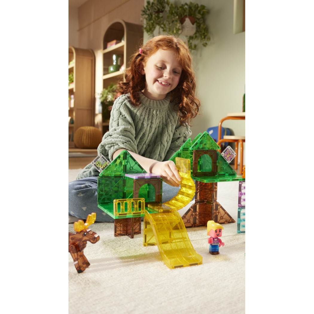 Tree Top Adventure - Domek na Drzewie - Klocki Magnetyczne 42 elementy z Figurkami - Magna-Tiles