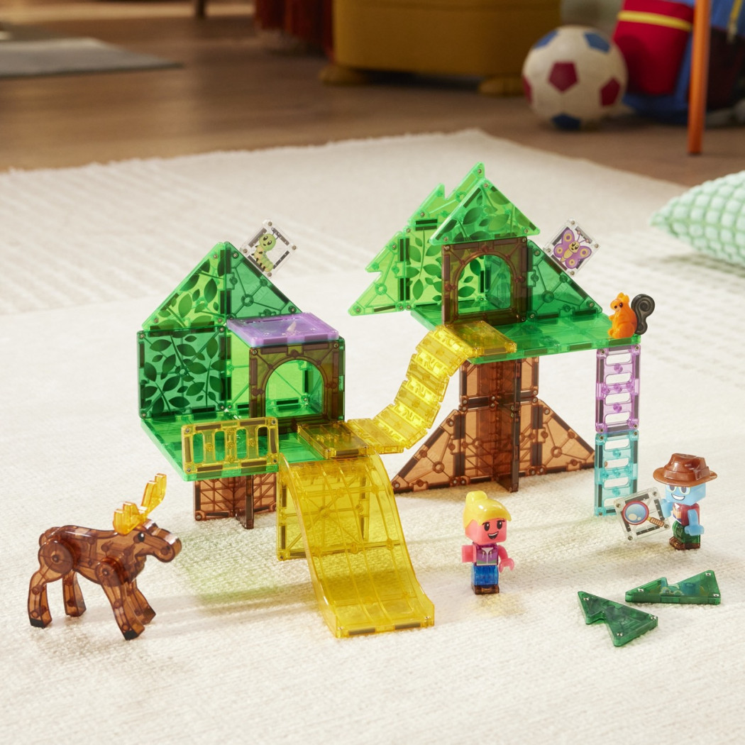 Tree Top Adventure - Domek na Drzewie - Klocki Magnetyczne 42 elementy z Figurkami - Magna-Tiles