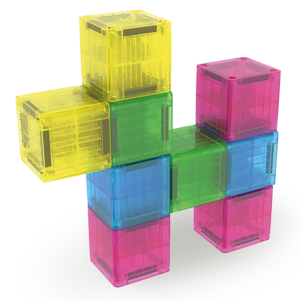 microMAGS Cubes - Kostki - 9 elementów - Podróżne Klocki Magnetyczne - Travel Set - Magna-Tiles