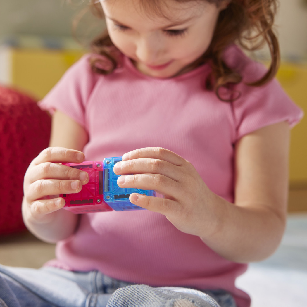 microMAGS Cubes - Kostki - 9 elementów - Podróżne Klocki Magnetyczne - Travel Set - Magna-Tiles