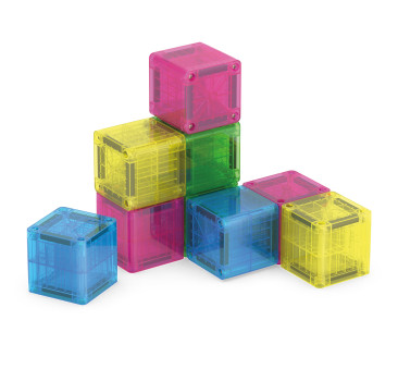 microMAGS Cubes - Kostki - 9 elementów - Podróżne Klocki Magnetyczne - Travel Set - Magna-Tiles