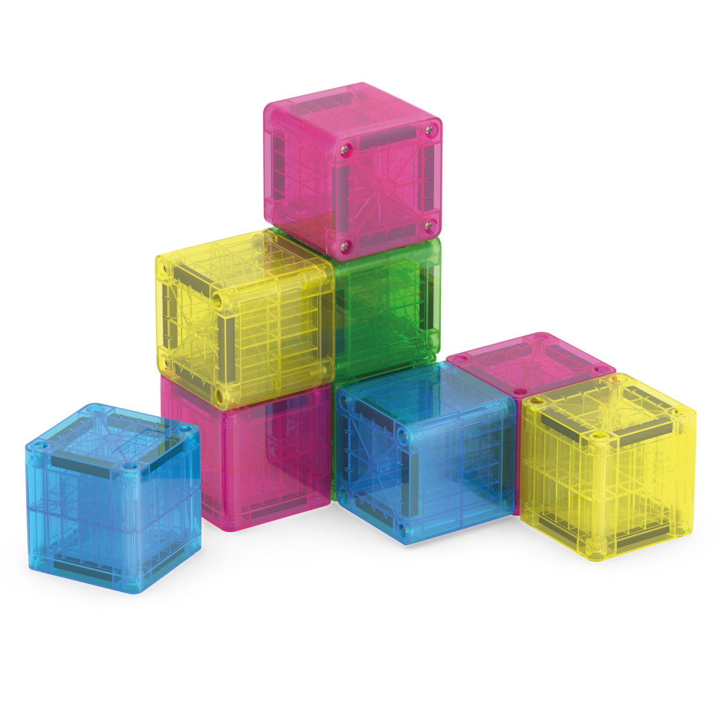 microMAGS Cubes - Kostki - 9 elementów - Podróżne Klocki Magnetyczne - Travel Set - Magna-Tiles