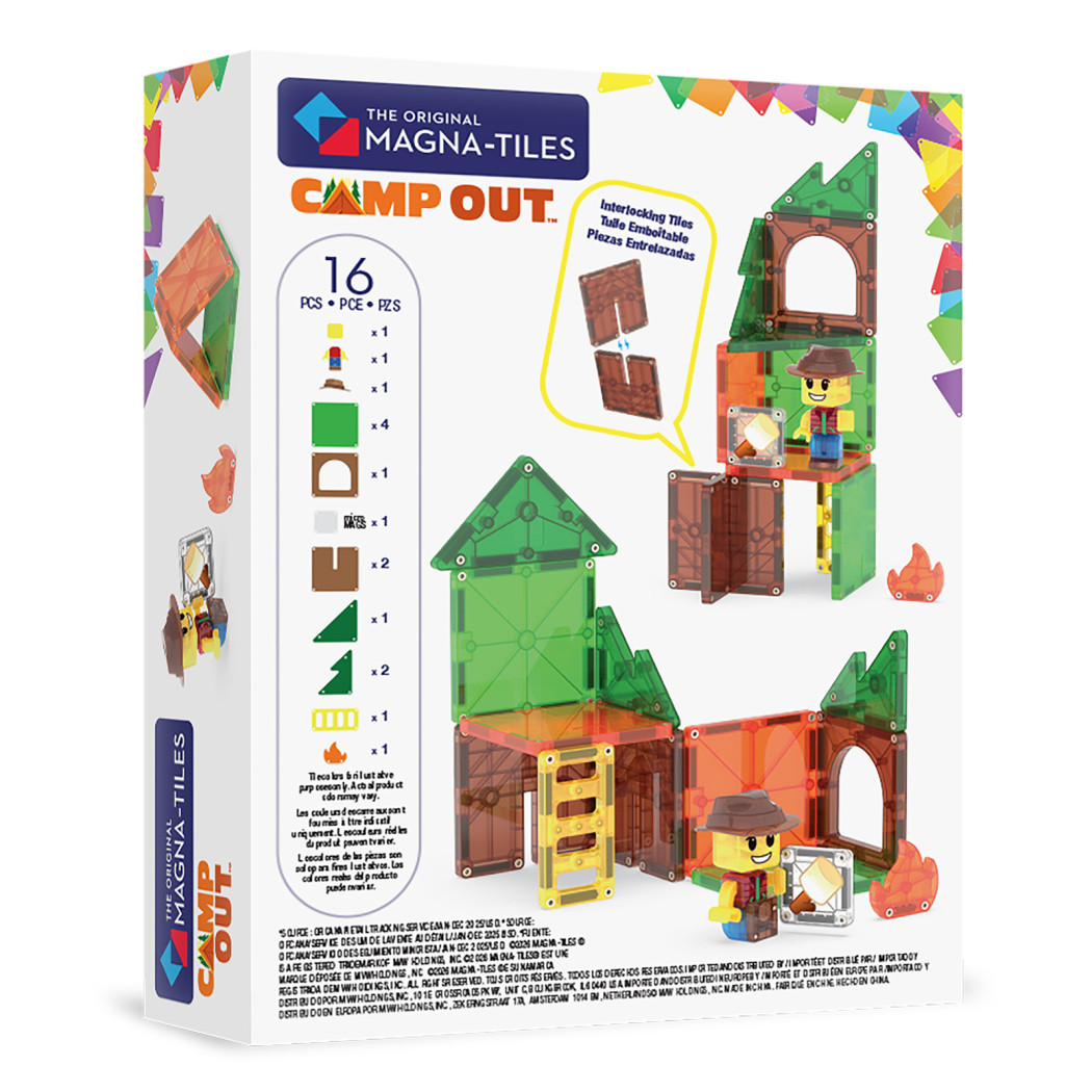 Camp Out - Biwak w Lesie - Klocki Magnetyczne 16 elementów z Figurką - Magna-Tiles