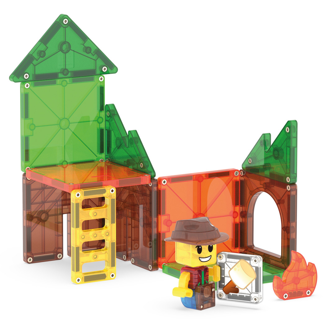 Camp Out - Biwak w Lesie - Klocki Magnetyczne 16 elementów z Figurką - Magna-Tiles
