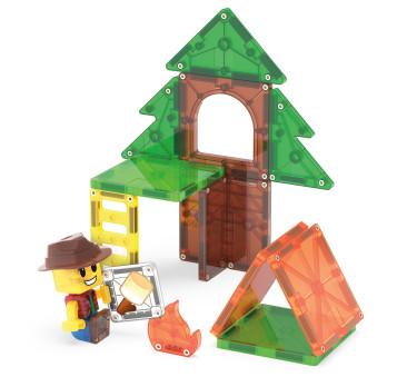 Camp Out - Biwak w Lesie - Klocki Magnetyczne 16 elementów z Figurką - Magna-Tiles