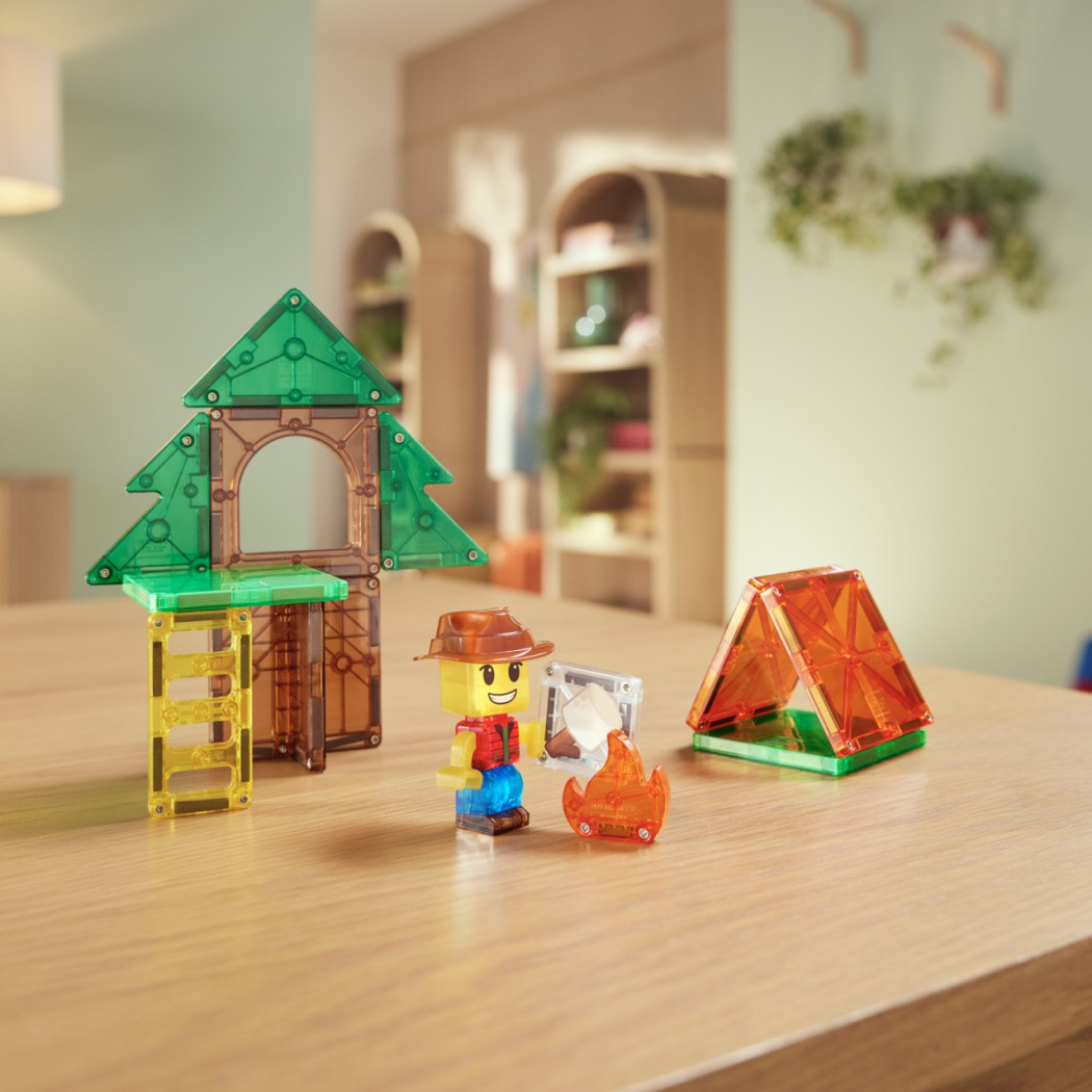Camp Out - Biwak w Lesie - Klocki Magnetyczne 16 elementów z Figurką - Magna-Tiles
