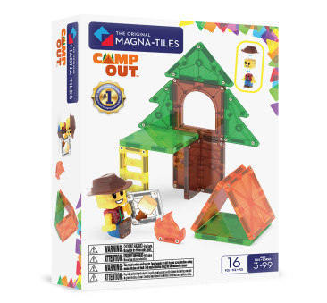 Camp Out - Biwak w Lesie - Klocki Magnetyczne 16 elementów z Figurką - Magna-Tiles