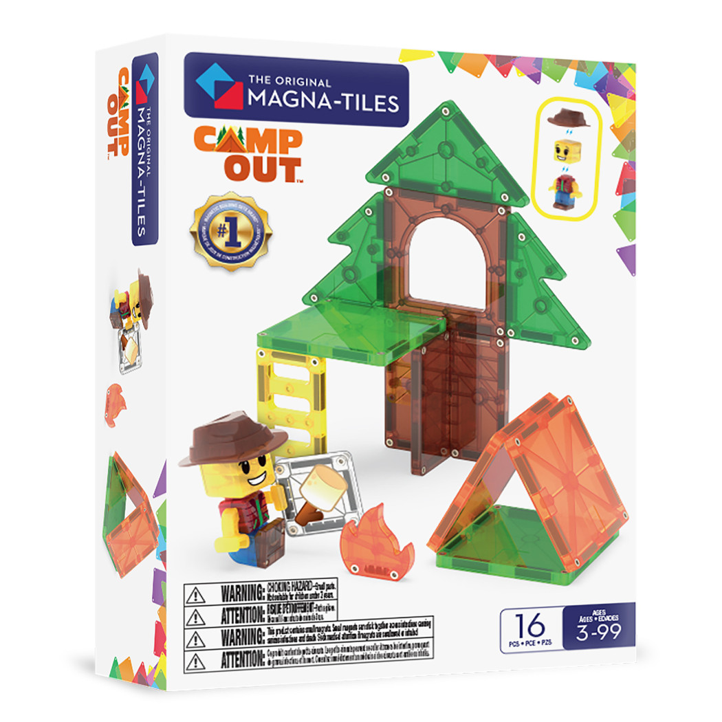 Camp Out - Biwak w Lesie - Klocki Magnetyczne 16 elementów z Figurką - Magna-Tiles