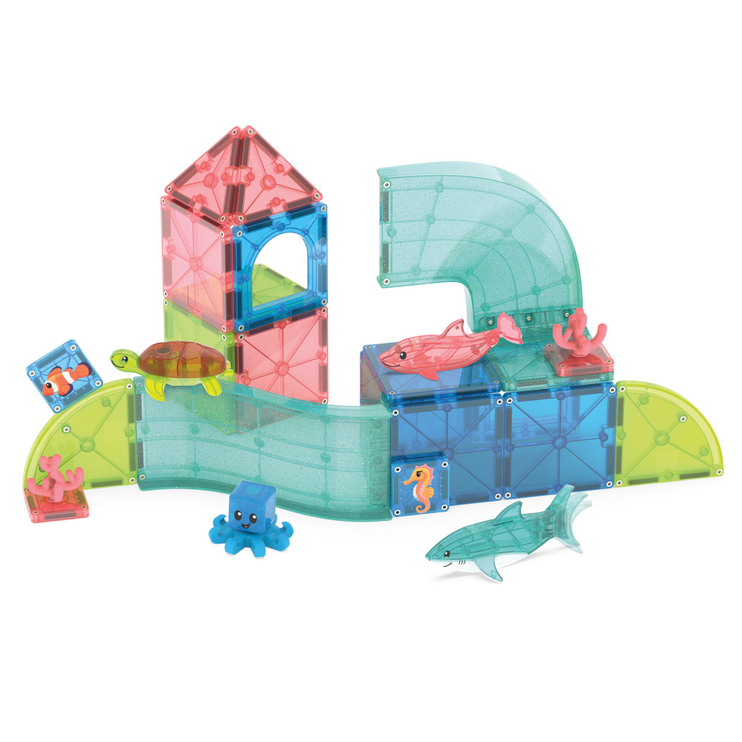 Coral Reef - Klocki Magnetyczne z Figurkami Morskich Zwierząt - 25 elementów - Magna-Tiles