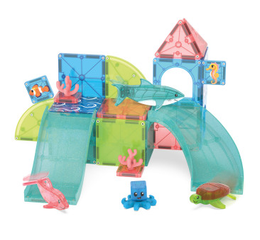 Coral Reef - Klocki Magnetyczne z Figurkami Morskich Zwierząt - 25 elementów - Magna-Tiles