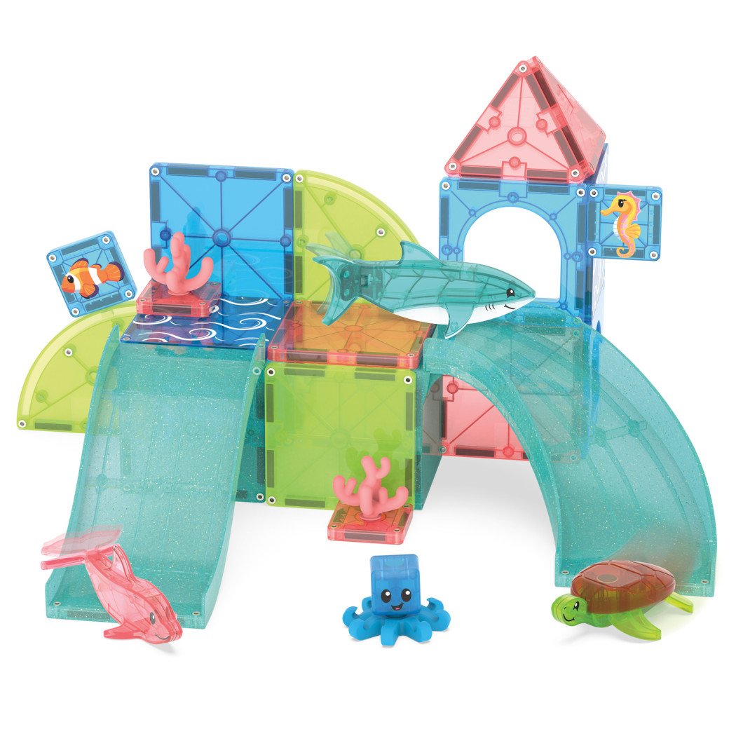 Coral Reef - Klocki Magnetyczne z Figurkami Morskich Zwierząt - 25 elementów - Magna-Tiles