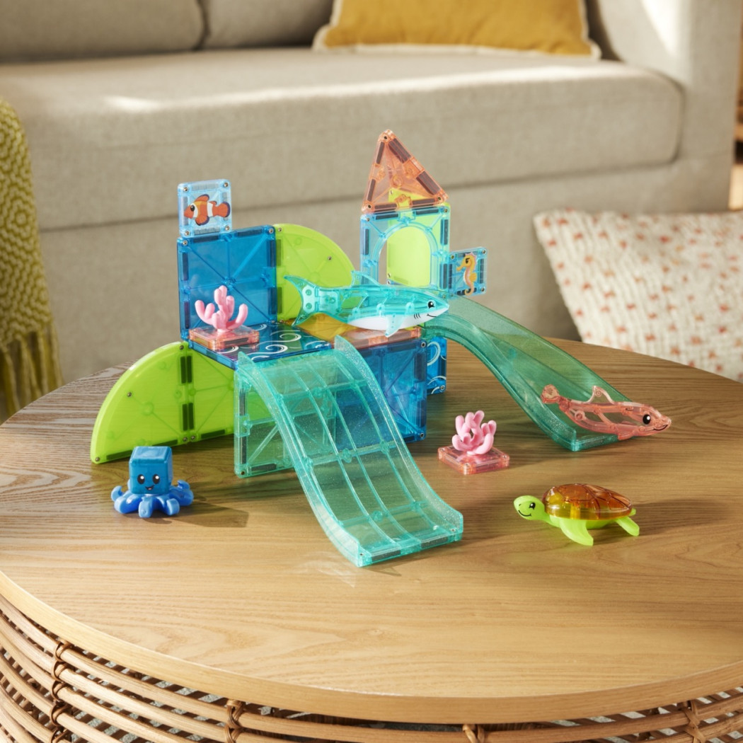 Coral Reef - Klocki Magnetyczne z Figurkami Morskich Zwierząt - 25 elementów - Magna-Tiles