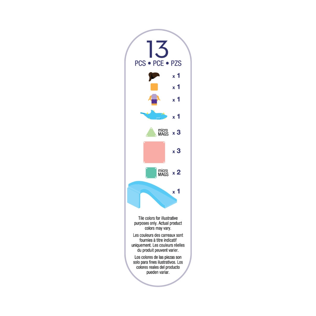 PROMOCJA Doplhin Bay Out - Zabawa z Delfinem - Klocki Magnetyczne 13 elementów z Figurką - Magna-Tiles