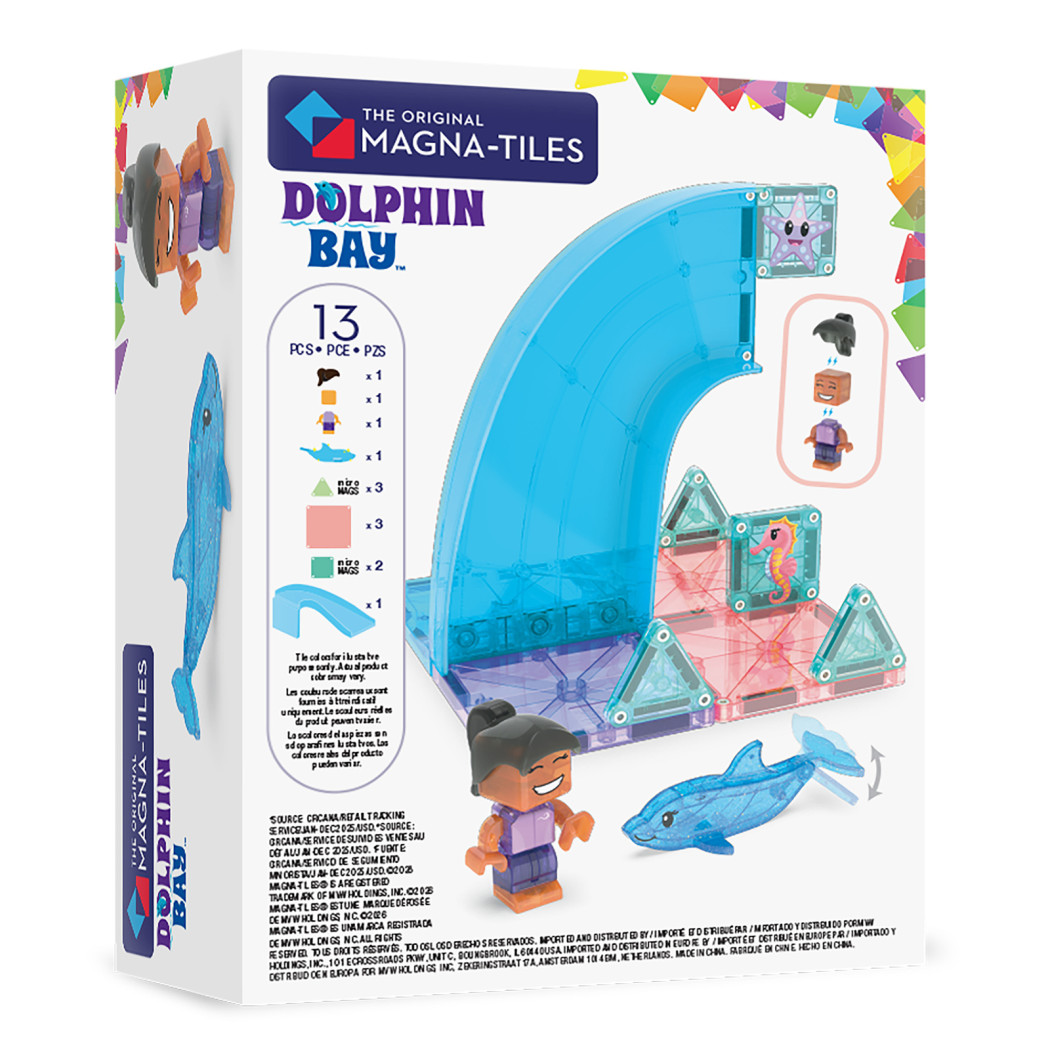 PROMOCJA Doplhin Bay Out - Zabawa z Delfinem - Klocki Magnetyczne 13 elementów z Figurką - Magna-Tiles
