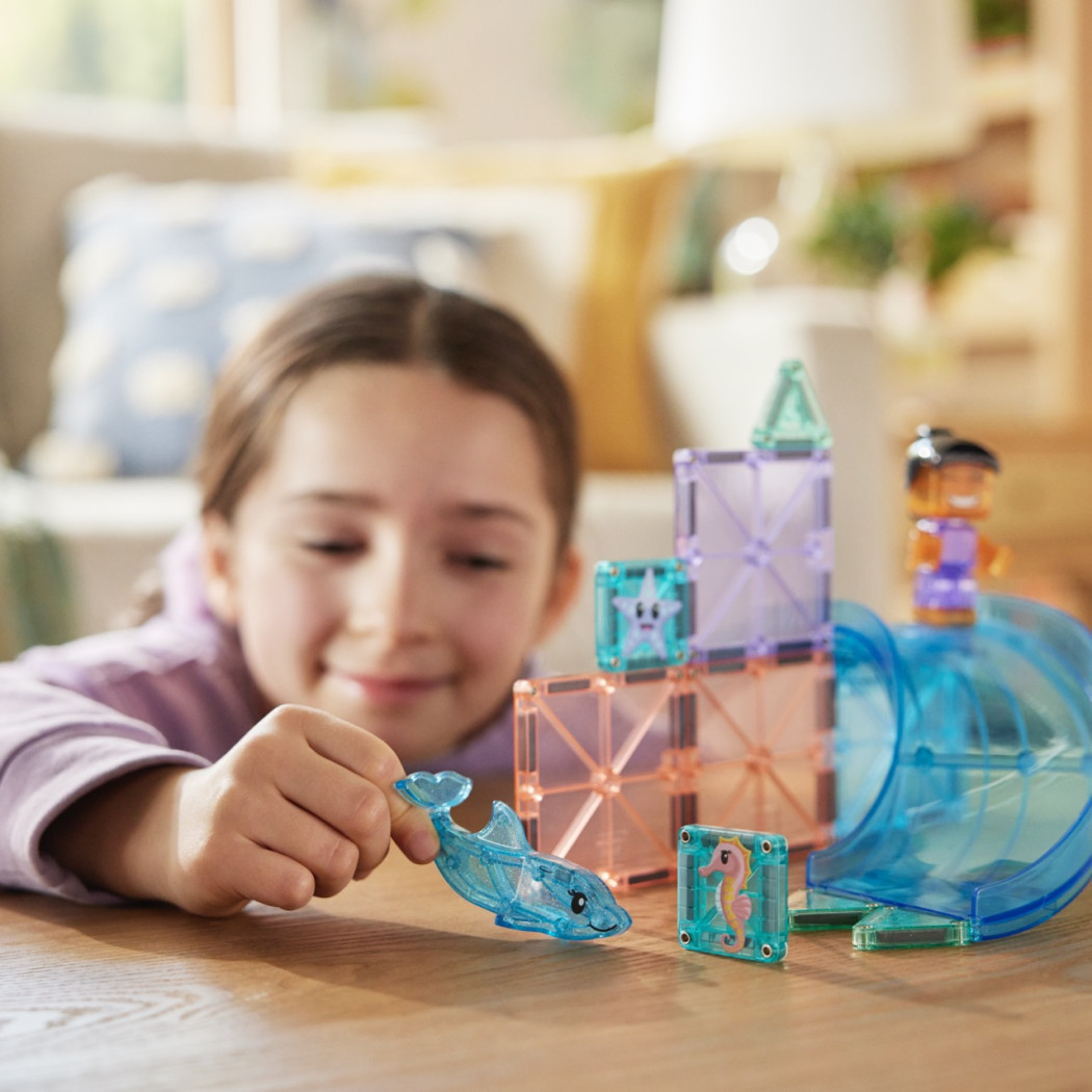 PROMOCJA Doplhin Bay Out - Zabawa z Delfinem - Klocki Magnetyczne 13 elementów z Figurką - Magna-Tiles