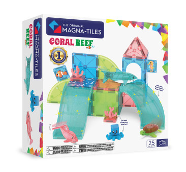 Coral Reef - Klocki Magnetyczne z Figurkami Morskich Zwierząt - 25 elementów - Magna-Tiles