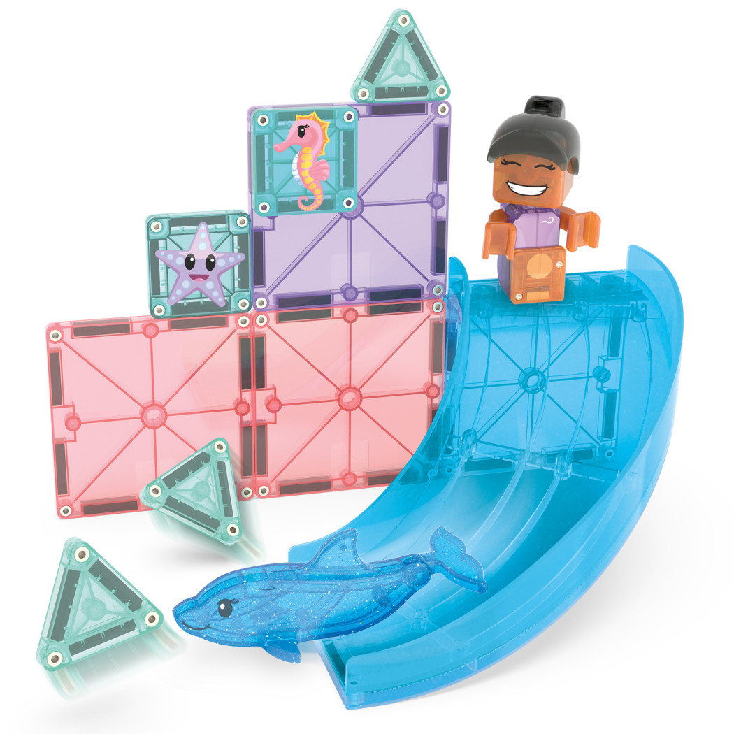 PROMOCJA Doplhin Bay Out - Zabawa z Delfinem - Klocki Magnetyczne 13 elementów z Figurką - Magna-Tiles