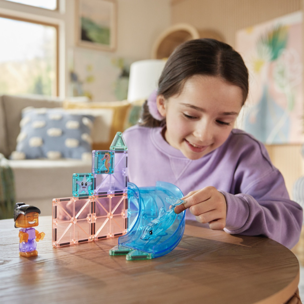 PROMOCJA Doplhin Bay Out - Zabawa z Delfinem - Klocki Magnetyczne 13 elementów z Figurką - Magna-Tiles
