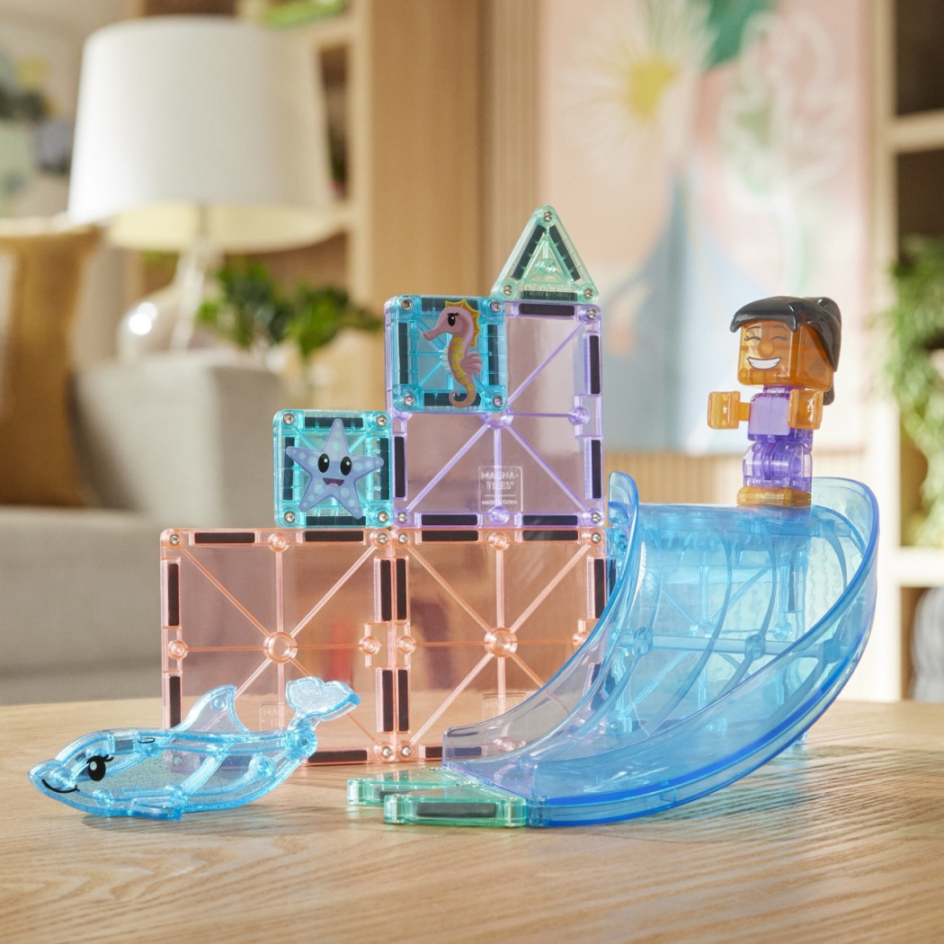 PROMOCJA Doplhin Bay Out - Zabawa z Delfinem - Klocki Magnetyczne 13 elementów z Figurką - Magna-Tiles
