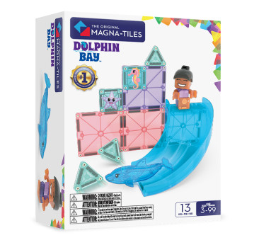 PROMOCJA Doplhin Bay Out - Zabawa z Delfinem - Klocki Magnetyczne 13 elementów z Figurką - Magna-Tiles
