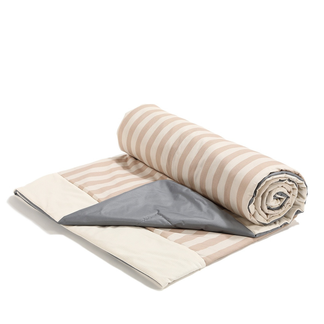 Stripes Beige - XL 145x170 cm - Koc Piknikowy z Kieszonką -  Mata Do Zabawy -  La Millou