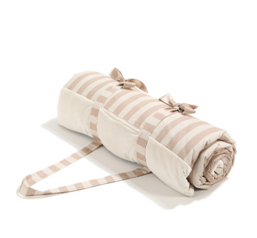 Stripes Beige - XL 145x170 cm - Koc Piknikowy z Kieszonką -  Mata Do Zabawy -  La Millou