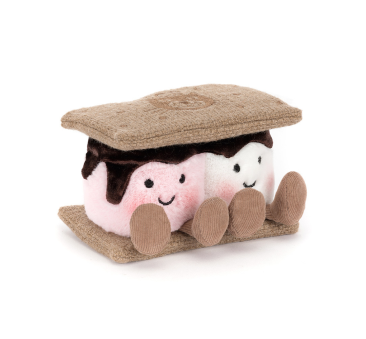 S'mores - Para Pianek w Kanapce z Krakersów - Pianki Marshmallows - 12 cm - Pluszowa Maskotka - JellyCat