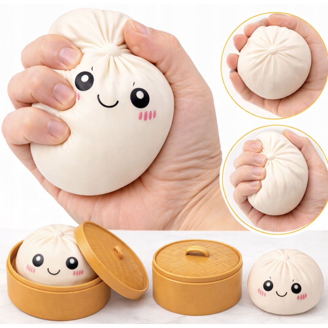 Gniotek Pierożek - Squishy Dumpling - Antystresowa Miękka Zabawka Sensoryczna Relaksacyjna