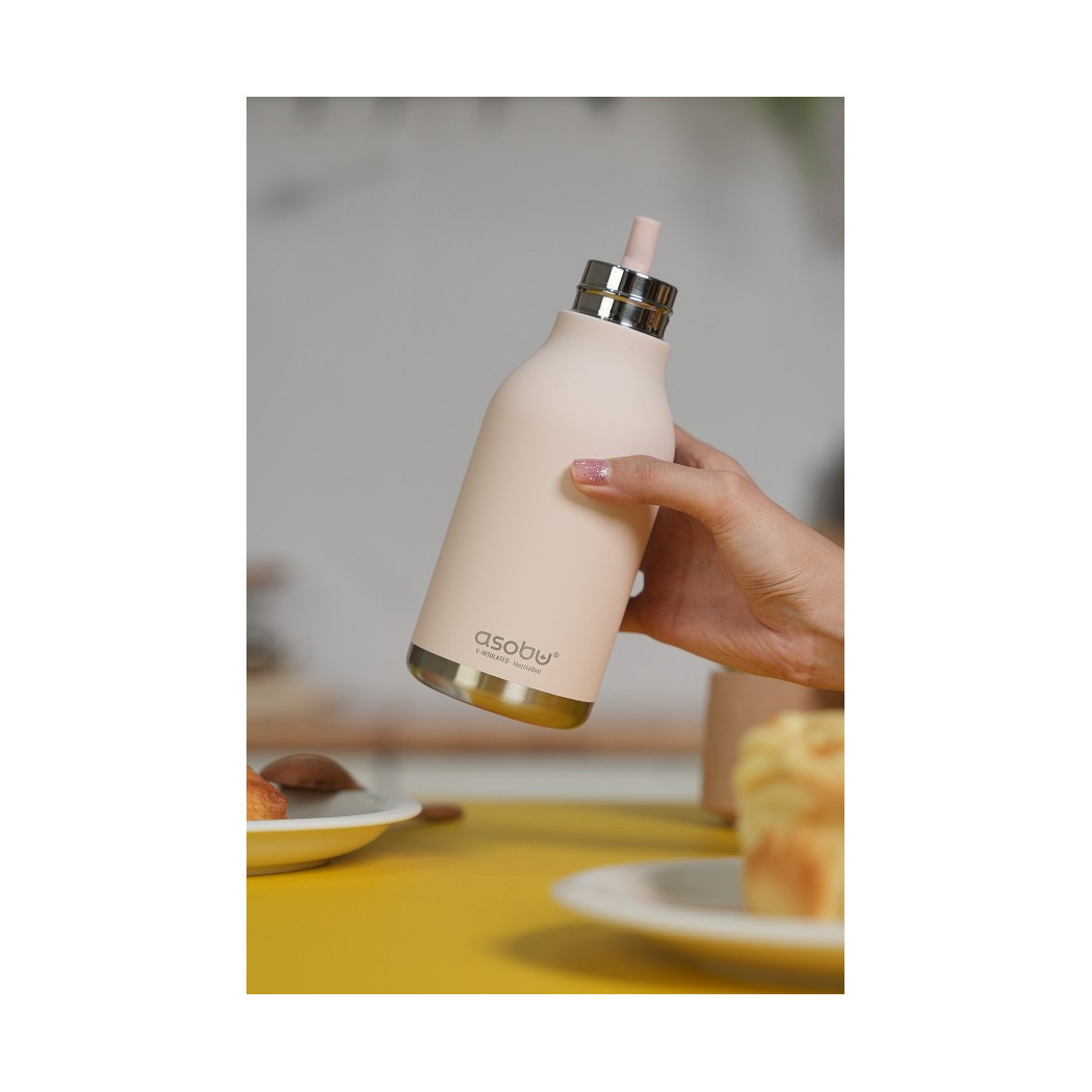 Królik Bubbles - Butelka Termiczna 460 ml ze Słomką z Motywem Króliczka - Bestie Bottle - Asobu