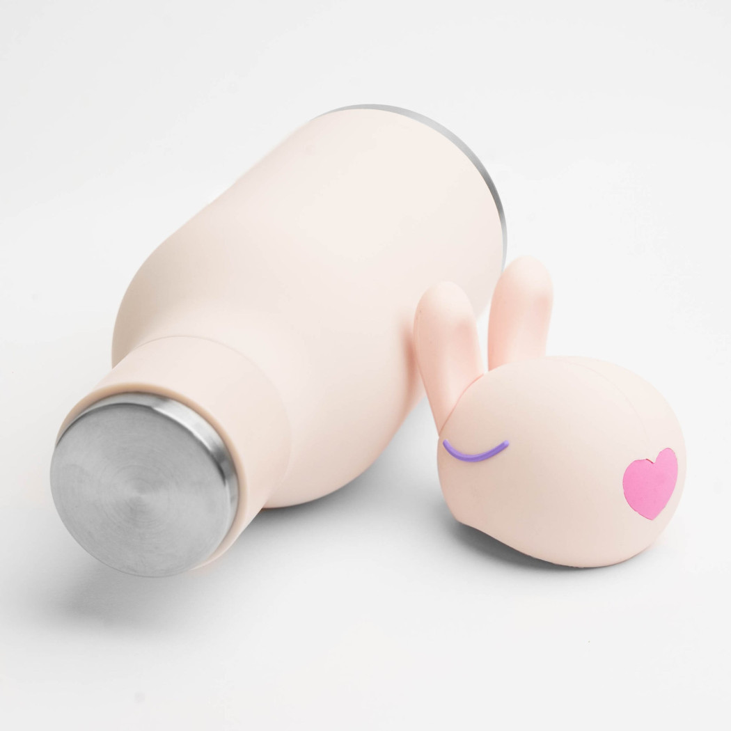 Królik Bubbles - Butelka Termiczna 460 ml ze Słomką z Motywem Króliczka - Bestie Bottle - Asobu