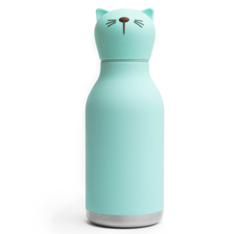 Kot Kiki - Butelka Termiczna 460 ml ze Słomką z Motywem Kotka - Bestie Bottle - Asobu