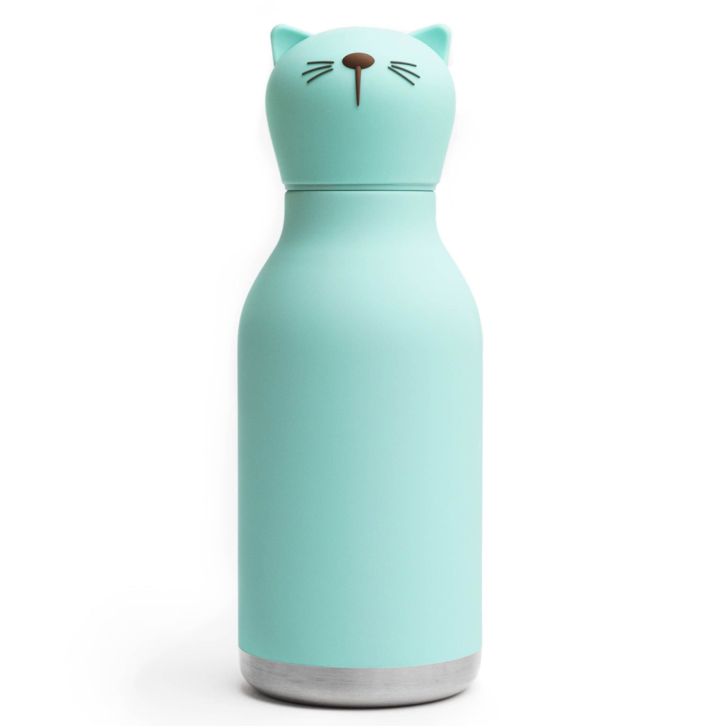 Kot Kiki - Butelka Termiczna 460 ml ze Słomką z Motywem Kotka - Bestie Bottle - Asobu