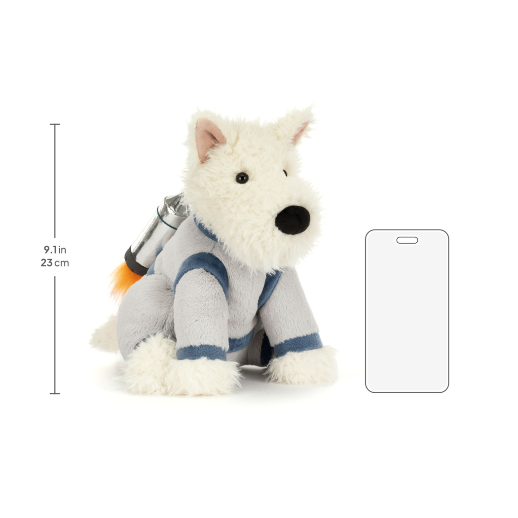 Munro Astronauta - Terrier Szczeniaczek w Kosmicznym Kombinezonie - 23 cm - Maskotka Przytulanka Pies - JellyCat