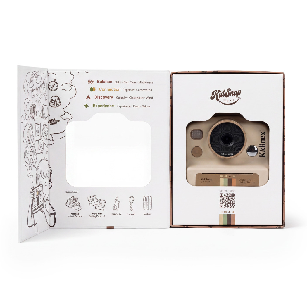 KidSnap Beige - Aparat Fotograficzny z Wydrukiem Natychmiastowym dla Dzieci - Kidinex