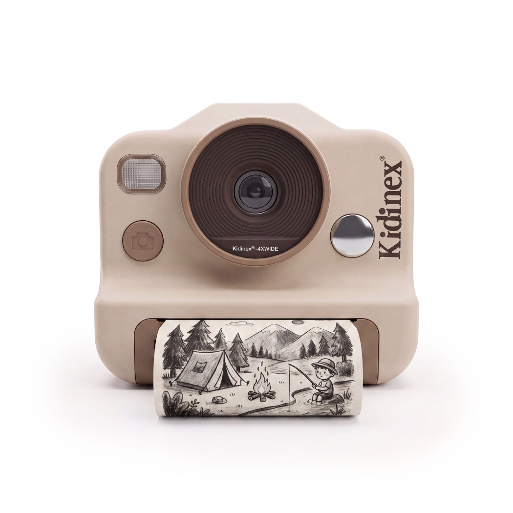 KidSnap Beige - Aparat Fotograficzny z Wydrukiem Natychmiastowym dla Dzieci - Kidinex