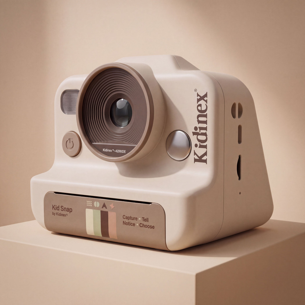 KidSnap Beige - Aparat Fotograficzny z Wydrukiem Natychmiastowym dla Dzieci - Kidinex