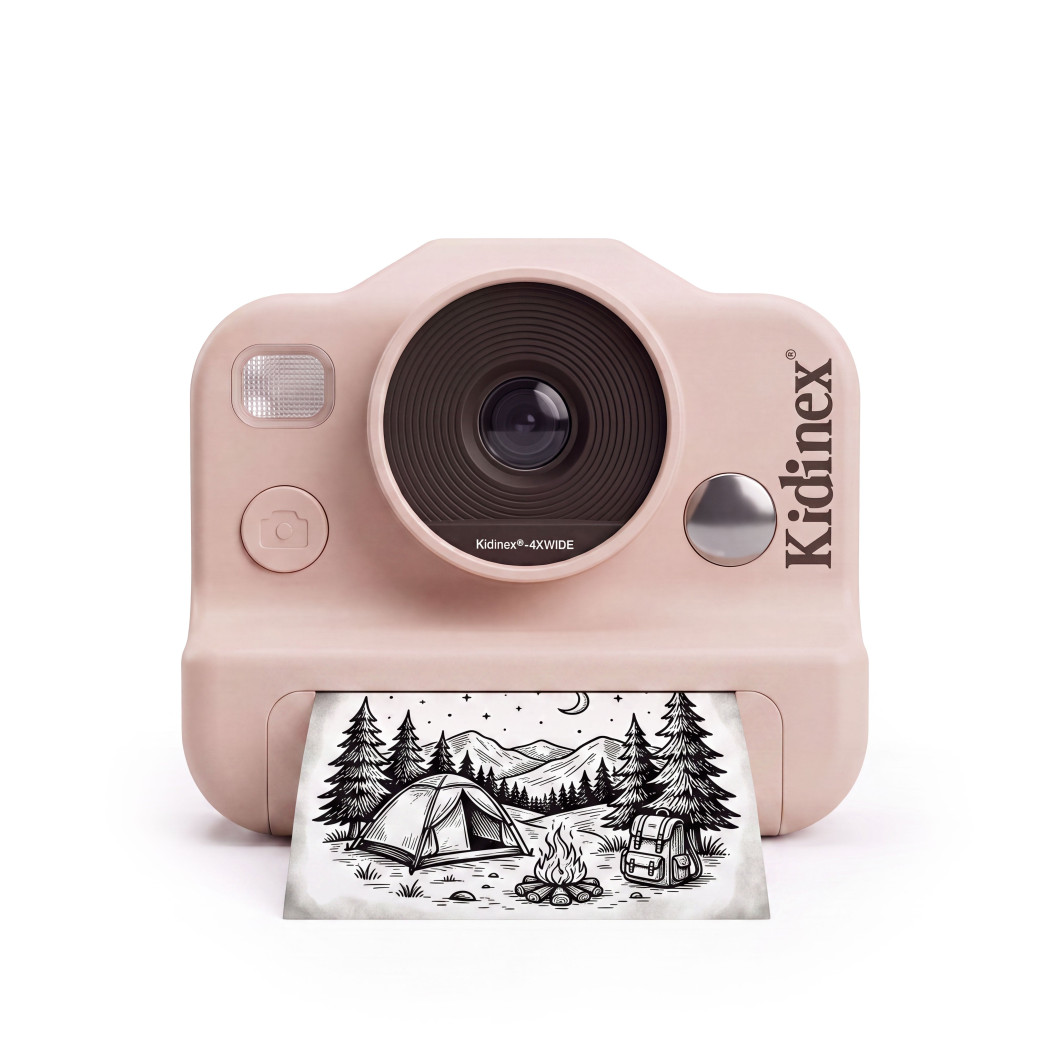 KidSnap Pink - Aparat Fotograficzny z Wydrukiem Natychmiastowym dla Dzieci - Kidinex