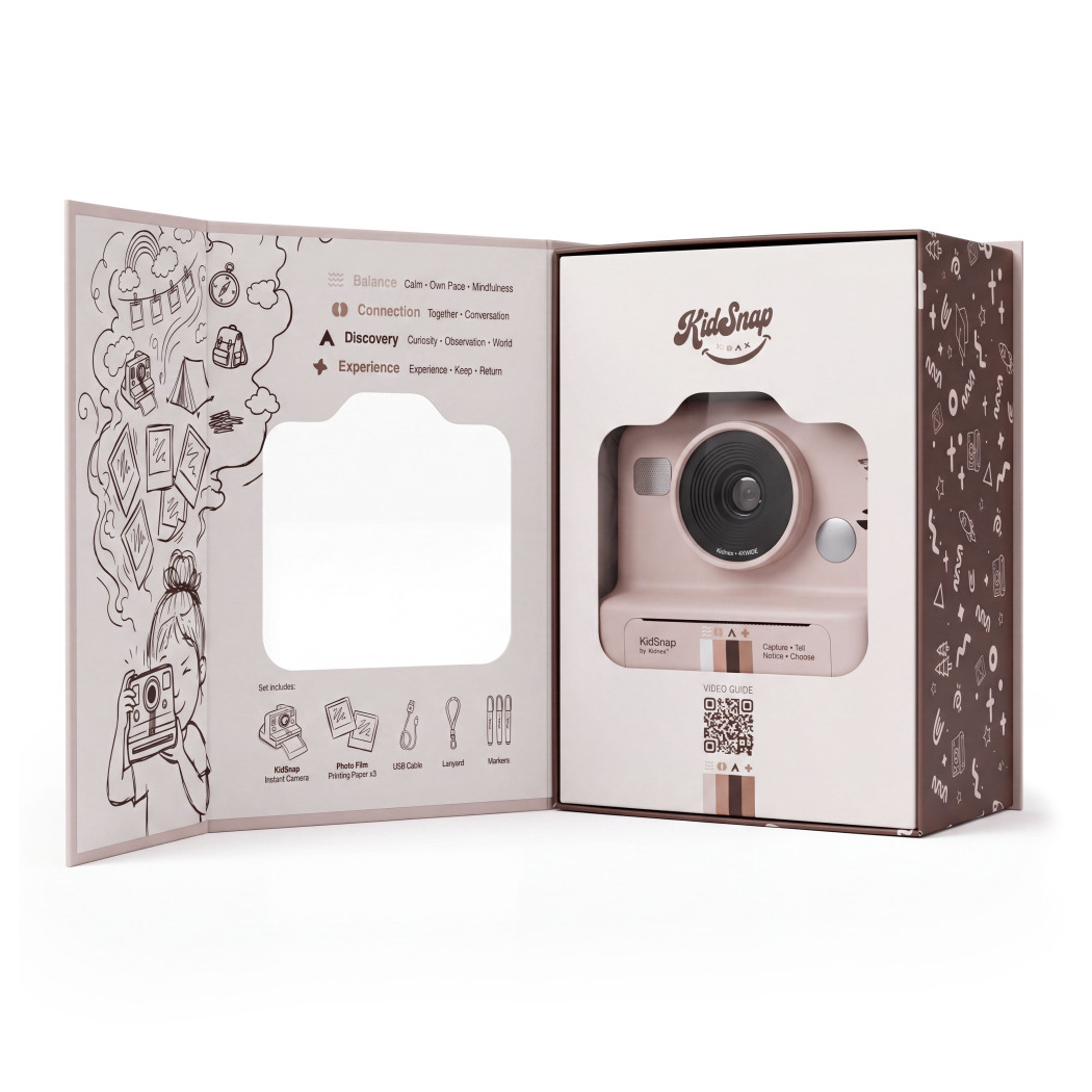 KidSnap Pink - Aparat Fotograficzny z Wydrukiem Natychmiastowym dla Dzieci - Kidinex