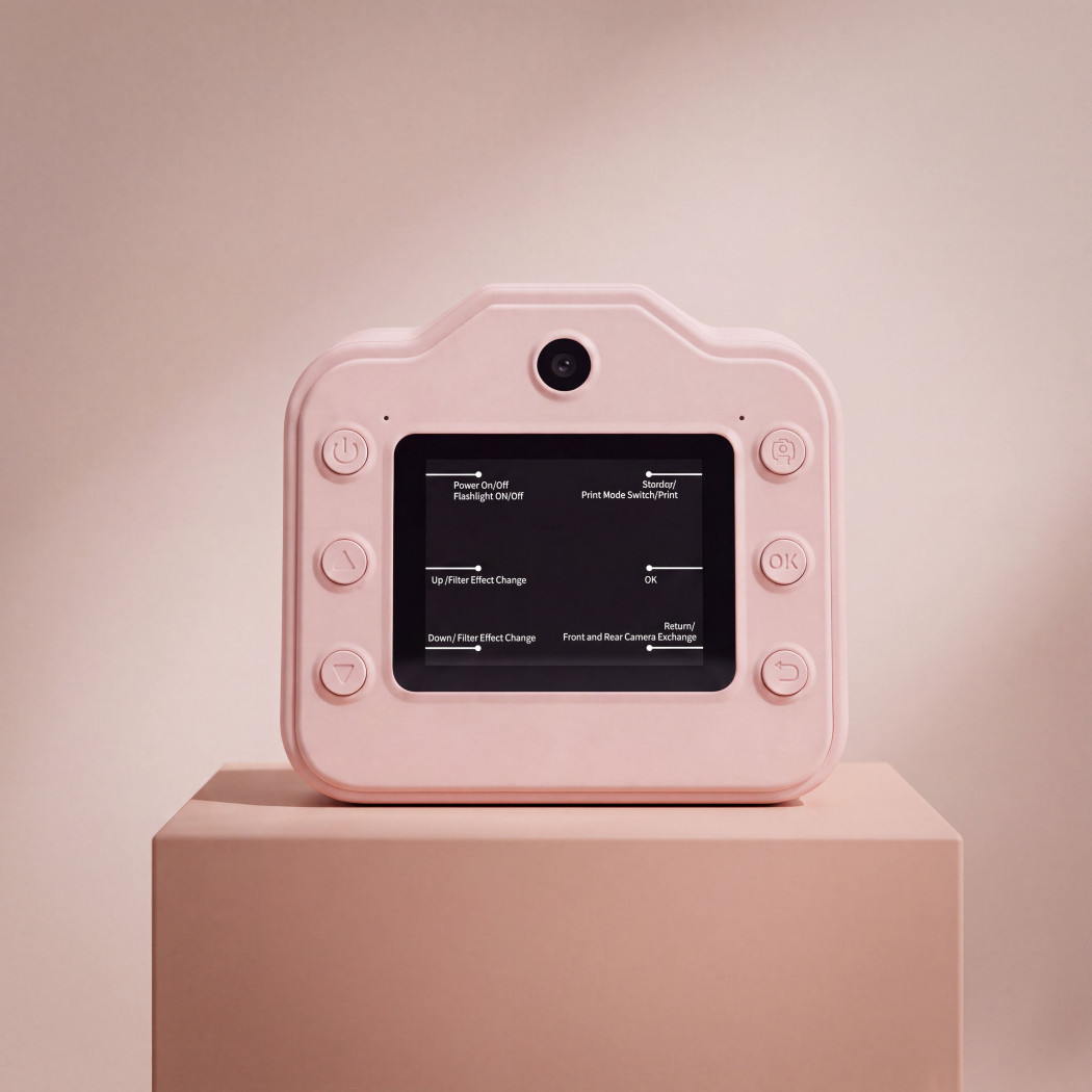 KidSnap Pink - Aparat Fotograficzny z Wydrukiem Natychmiastowym dla Dzieci - Kidinex
