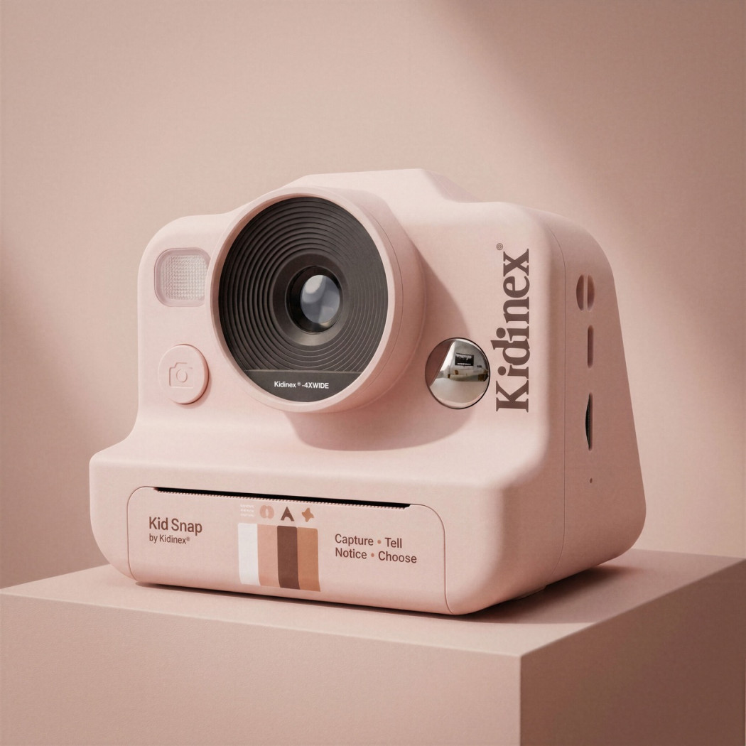 KidSnap Pink - Aparat Fotograficzny z Wydrukiem Natychmiastowym dla Dzieci - Kidinex