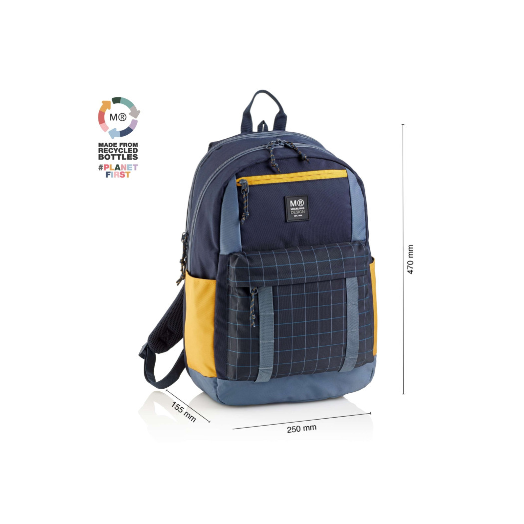 Amsterdam Rider Black 28L - Plecak Szkolny Trzykomorowy - Miquelrius