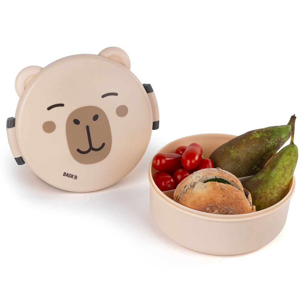 PROMOCJA Kapibara Śniadaniówka Okrągła 0,95L - 3 Przegródki Lunchbox - BackUP