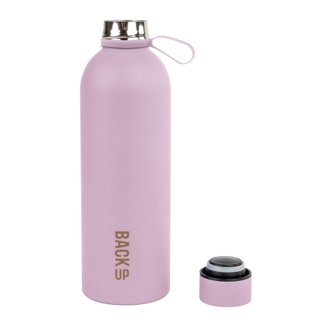 PROMOCJA Różowa Butelka Termiczna - 500 ml - z Uchwytem - BackUP