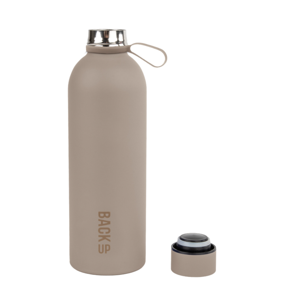 PROMOCJA Beżowa Butelka Termiczna - 500 ml - z Uchwytem - BackUP