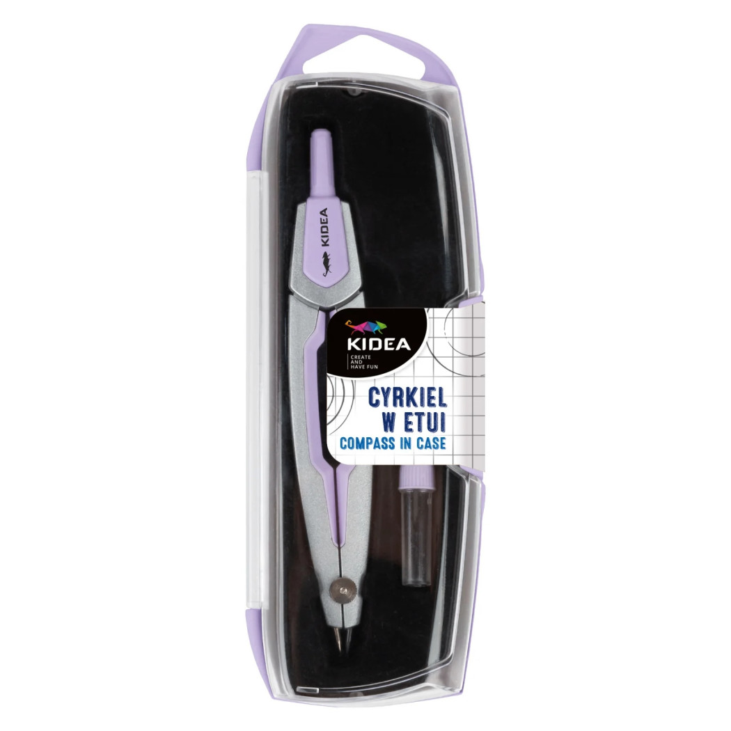 Fioletowy Cyrkiel - z Grafitami Wymiennymi w Etui - Kidea