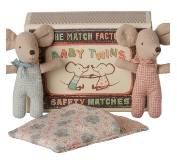 PROMOCJA Małe Myszki Bliźnięta w Pudełku po Zapałkach - Baby Mice Twins - Maileg